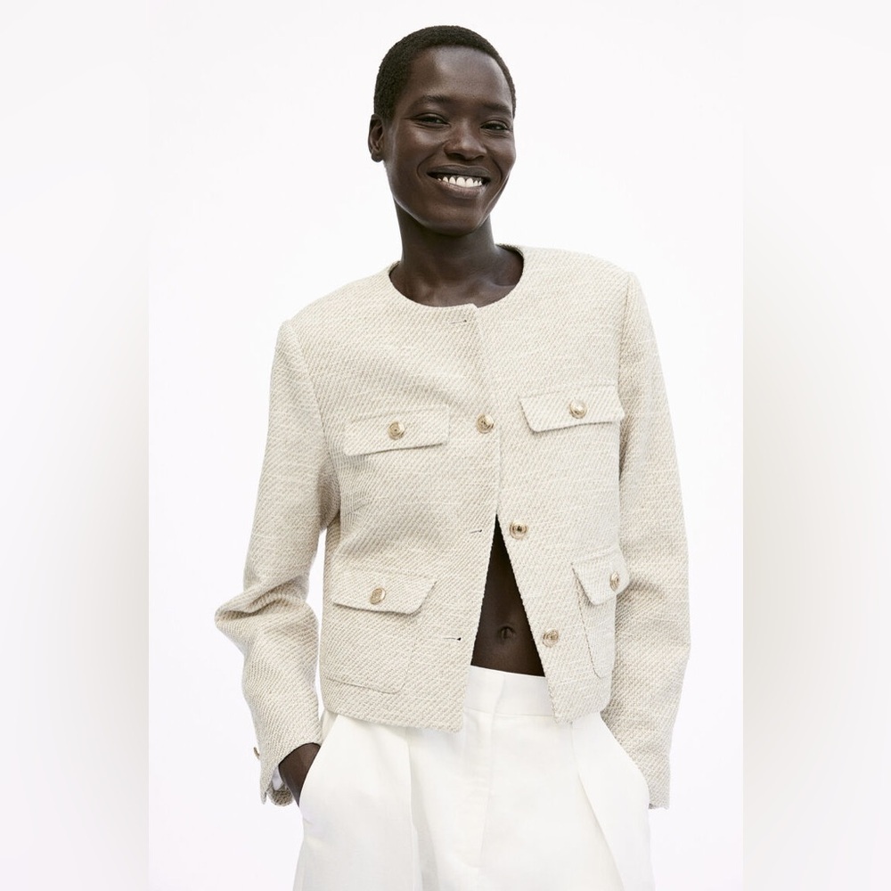H&M TEXTURED-WEAVE JACKET - Picture 3 of 11